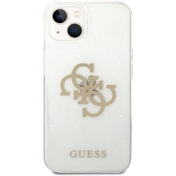 Guess TPU Big 4G Full Glitter Zadní Kryt pro iPhone 14 Transparent (GUHCP14SPCUGL4GTR)