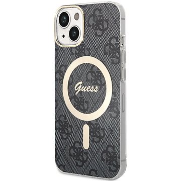 Guess 4G IML MagSafe Kompatibilní Zadní Kryt pro iPhone 13 Black (GUHMP13MH4STK)