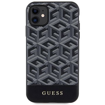 Guess PU G Cube MagSafe Kompatibilní Zadní Kryt pro iPhone 11 Black (GUHMN61HGCFSEK)