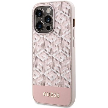 Guess PU G Cube MagSafe Kompatibilní Zadní Kryt pro iPhone 14 Pro Pink (GUHMP14LHGCFSEP)