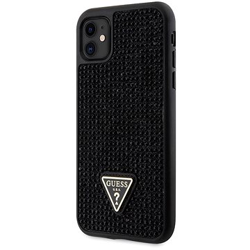 Guess Rhinestones Triangle Metal Logo Kryt pro iPhone 11 Black (GUHCN61HDGTPK)