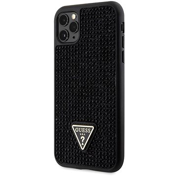 Guess Rhinestones Triangle Metal Logo Kryt pro iPhone 11 Pro Black (GUHCN58HDGTPK)