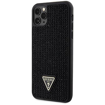 Guess Rhinestones Triangle Metal Logo Kryt pro iPhone 11 Pro Max Black (GUHCN65HDGTPK)