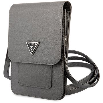 Guess PU Saffiano Triangle Logo Phone Bag Grey (GUWBSATMGR)