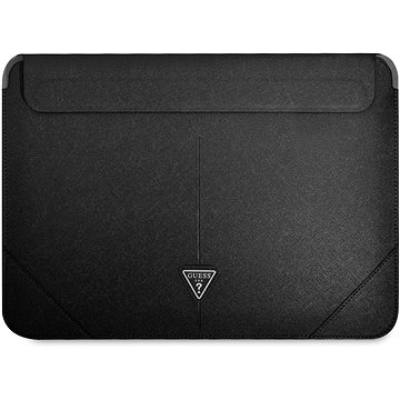 Guess Saffiano Triangle Metal Logo Computer Sleeve 16" Black (3666339039875)