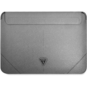 Guess Saffiano Triangle Metal Logo Computer Sleeve 13/14" Silver (3666339039882)