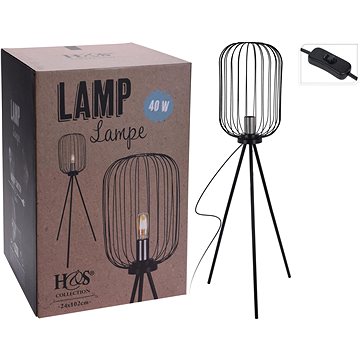 H&L Kovová stojací lampa Tripod černá (A562-00-00)