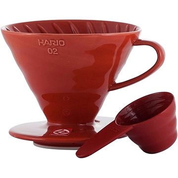 Hario Dripper V60-02, keramický, červený (4977642724037)