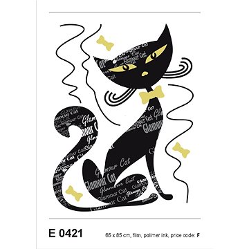 E0421 Samolepicí dekorace GLAMOUR CAT BOY 65 x 85 cm (E0421)