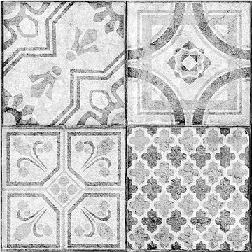 Samolepicí podlahové čtverce "dlaždice vzor šedobílá", 2745043, 11 ks = 1m2 (2745043)