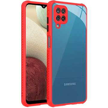 Hishell two colour clear case for Galaxy M12 red (HPC-10-Galaxy M12-red)