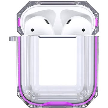 Hishell two colour clear case for Airpods 1&2 purple (HAC-5 purple-Airpods 1&2)
