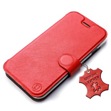 Mobiwear kožené flip pro Apple iPhone 14 - Červené (5904808238731)