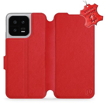 Mobiwear kožené flip pro Xiaomi 13 - Červené (5904808466233)