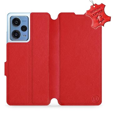 Mobiwear kožené flip pro Xiaomi Redmi Note 12 Pro 5G - Červené (5904808509831)