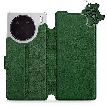 Mobiwear kožené flip pro Vivo X90 Pro 5G - Zelené (5904808508520)