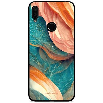 Mobiwear Glossy lesklý pro Huawei Y6 2019 / Honor 8A - G025G - Azurový a oranžový mramor (5904808526623)