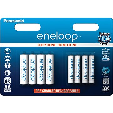 Panasonic eneloop HR6 1900mAh + HR03 750mAh 8BP (HR-3UTGB-4UTGB-8BP)