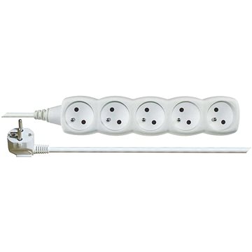 EMOS Prodlužovací kabel – 5 zásuvek, 7m, bílý (1902050700)