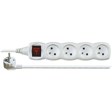 EMOS Prodlužovací kabel s vypínačem – 4 zásuvky, 7m, bílý (1902140700)