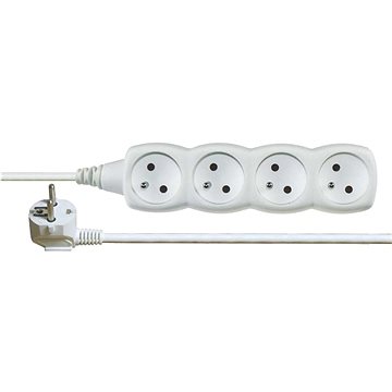 EMOS Prodlužovací kabel – 4 zásuvky, 5m, bílý (1902040500)