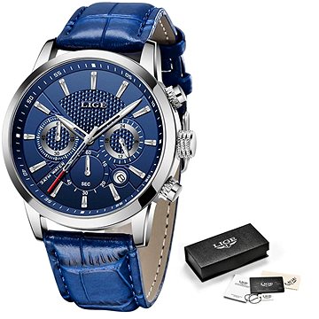 Lige Pánské hodinky -modrá 9866-6 + dárek zdarma (16965)