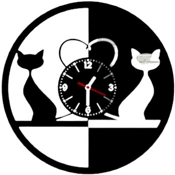 hodiny LP vynil 30cm Dvě kočky (8594167092838)