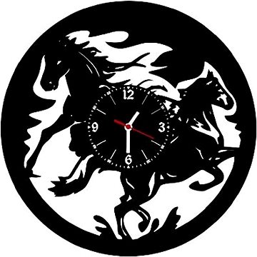 hodiny vynil dva utíkající koně (8594167128469)