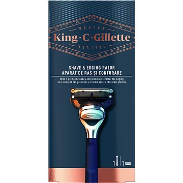 KING C. GILLETTE Shave&Edging holicí strojek + hlavice 1 ks (7702018590209)