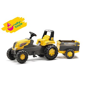 Rolly Toys Šlapací traktor Rolly Junior s Farm vlečkou žlutý (4006485800285)