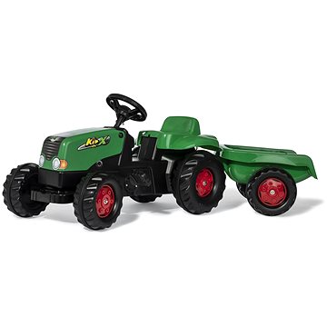 Rolly Toys Šlapací traktor Rolly Kid s vlečkou zeleno-červený (4006485013265)