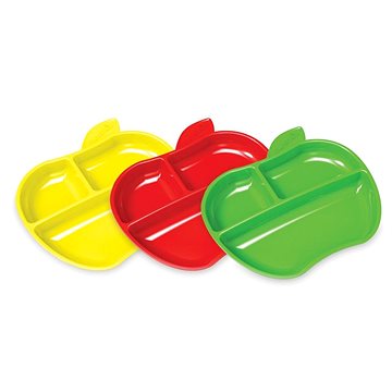 Munchkin Set barevných dělených talířů ve tvaru jablka 3 ks (5019090121026)
