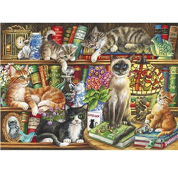 Gibsons Puzzle Kočičky v knihách 1000 dílků (G6147)