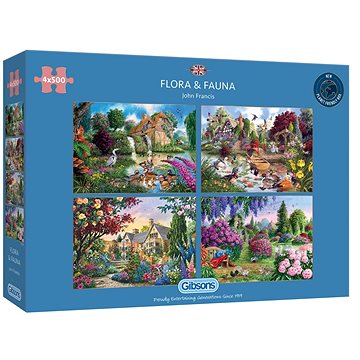 Gibsons Puzzle Flora & Fauna 4x500 dílků (G5025)