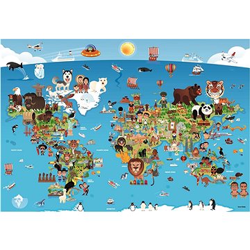 Anatolian Puzzle Kreslená mapa světa 260 dílků (3338)