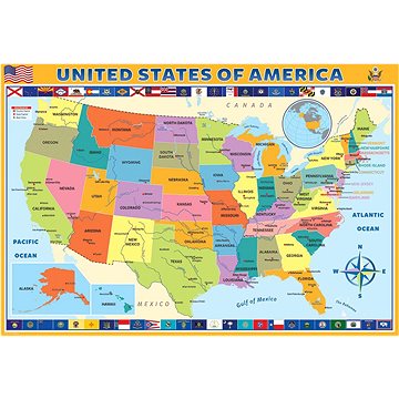 Eurographics Puzzle Mapa Spojených států Amerických 200 dílků (6200-0651)