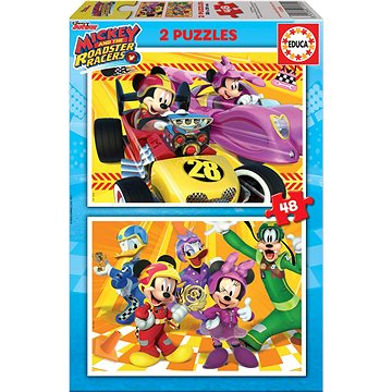 Educa Puzzle Mickey a závodníci 2x48 dílků (17239)