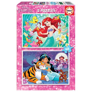 Educa Puzzle Disney princezny: Ariel a Jasmína 2x48 dílků (18213)
