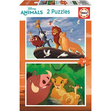 Educa Puzzle Lví král: S nejbližšími 2x48 dílků (18629)