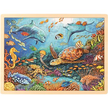 Goki Dřevěné puzzle Velký bariérový útes 96 dílků (57432)