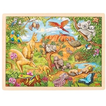 Goki Dřevěné puzzle Australská zvířata 96 dílků (57441)
