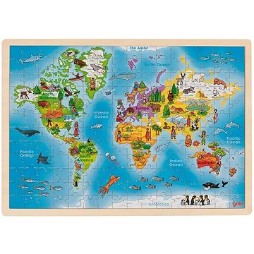 Goki Dřevěné puzzle Náš svět 192 dílků (57460)
