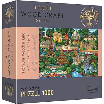 Trefl Wood Craft Origin puzzle Slavná místa Francie 1000 dílků (20150)
