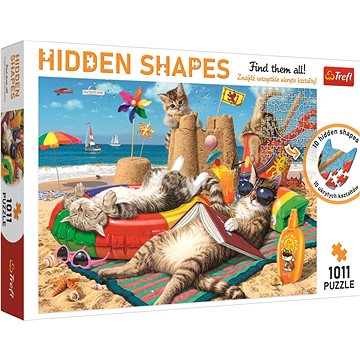 Trefl Puzzle Hidden Shapes: Kočičí prázdniny 1011 dílků (10674)
