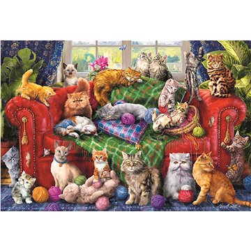 Trefl Puzzle Kočky na pohovce 1500 dílků (26198)