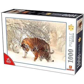 Deico Puzzle Tygr s mládětem 1000 dílků (75987)