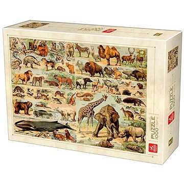 Deico Puzzle Encyklopedie: Divoká zvířata 1000 dílků (76793)