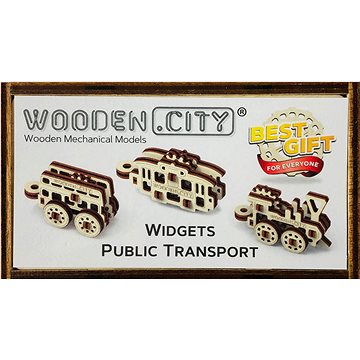Wooden City 3D puzzle mini sada Widgets: Dopravní prostředky 36 dílků (WR334)