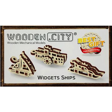 Wooden City 3D puzzle mini sada Widgets: Lodě 28 dílků (WR331)