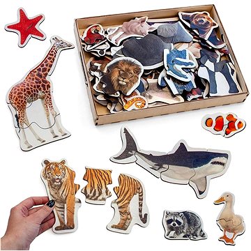 Ulanik Dřevěné puzzle se zvířaty pro nejmenší (4680136752231)